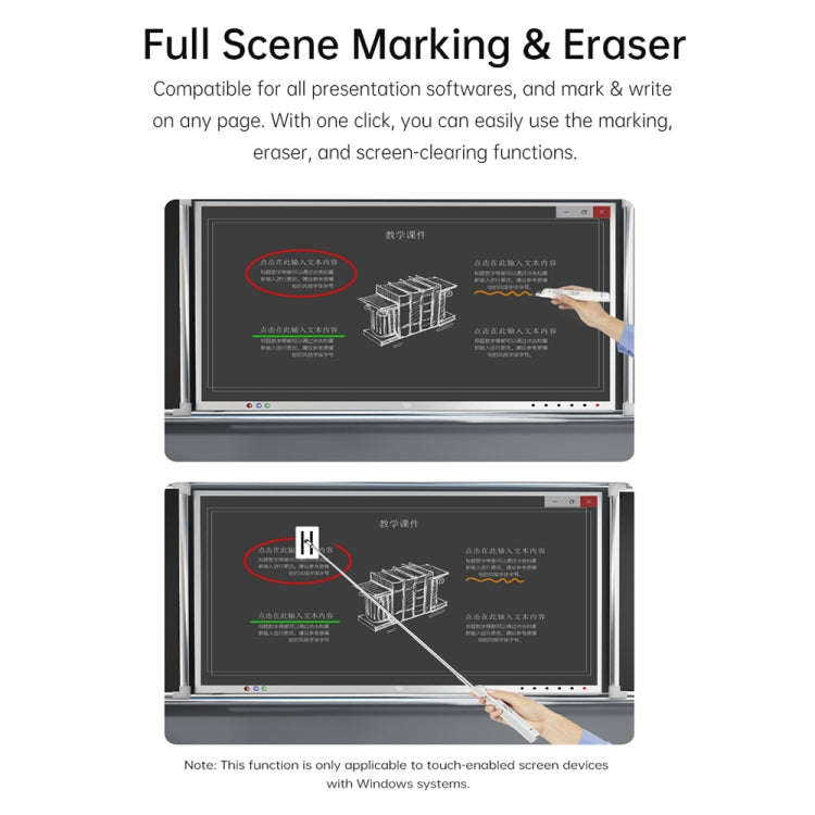 ASING A31 Multi-Functional Presentation Remote With Telescopic Teaching Rod Designed For Touch Sc...