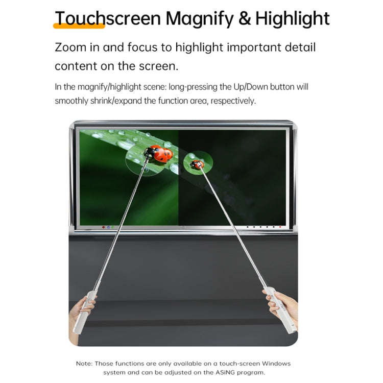 ASING A31 Multi-Functional Presentation Remote With Telescopic Teaching Rod Designed For Touch Sc...