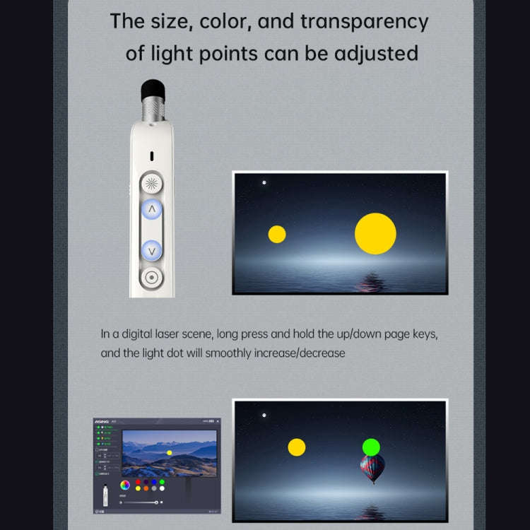 ASING A31 Multi-Functional Presentation Remote With Telescopic Teaching Rod Designed For Touch Sc...