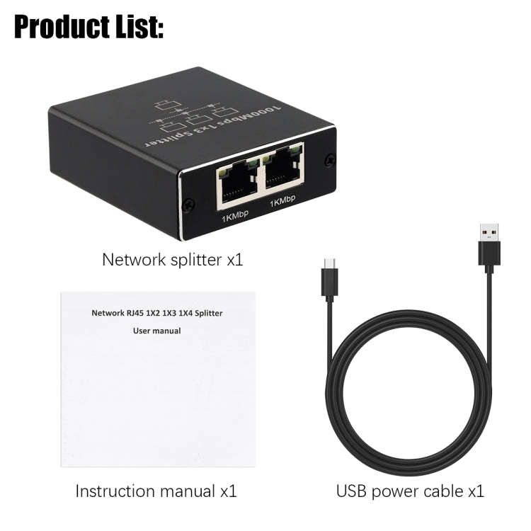 1 To 3 Gigabit Network Splitter Network Sharer RJ45 Network Cable Splitter