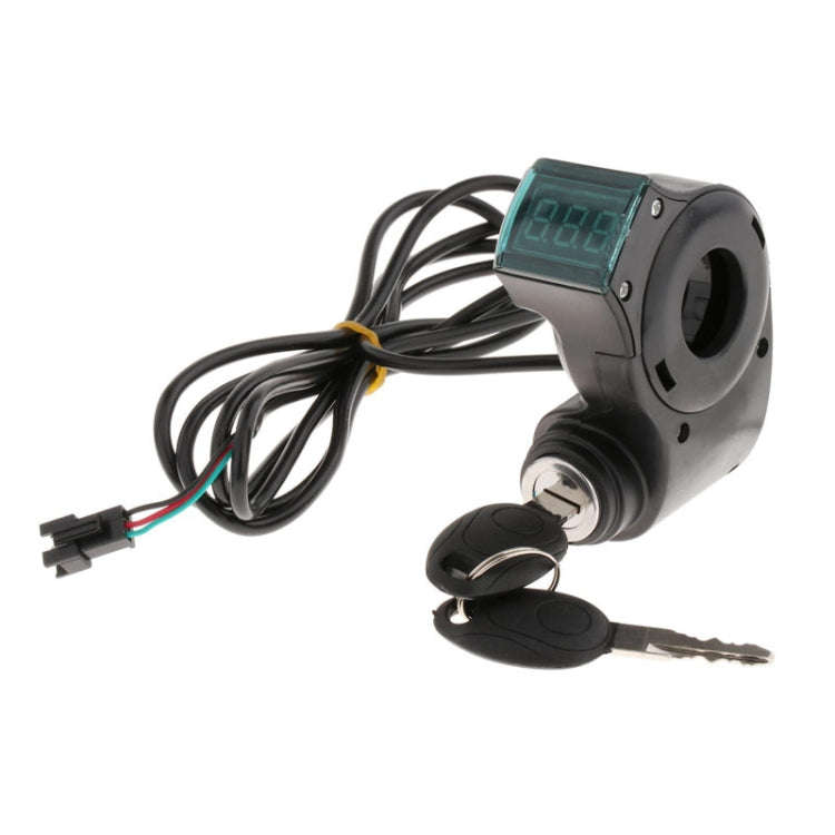 Electrical Vehicle Scooter Disconnect Switch Assembly With Keys Digital Display Start Switch(Black)
