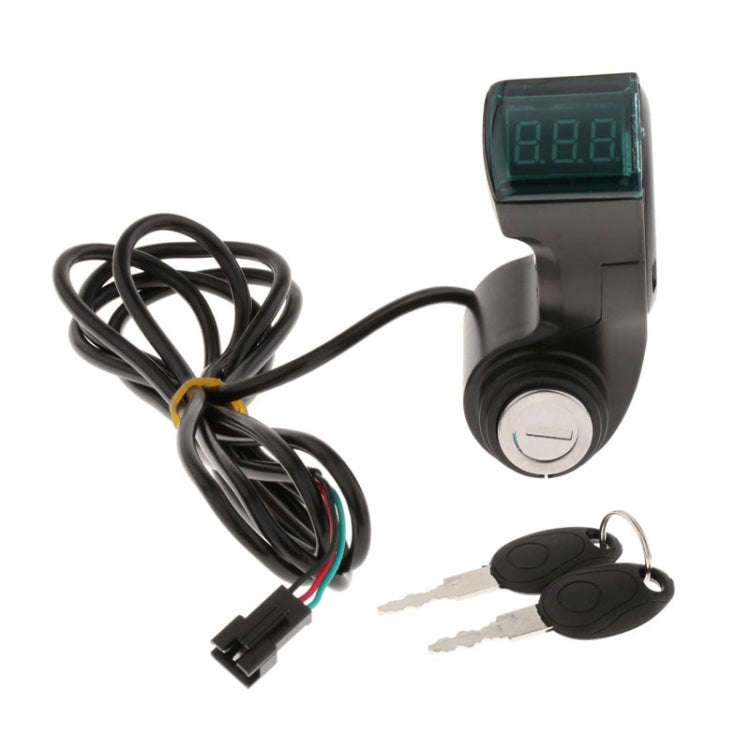 Electrical Vehicle Scooter Disconnect Switch Assembly With Keys Digital Display Start Switch(Black)