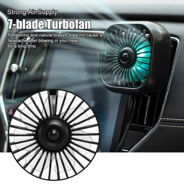 F11 Car USB Colorful Gradient Light Cooling Fan Automotive Interior, Color: Khaki