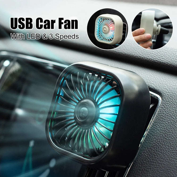 F11 Car USB Colorful Gradient Light Cooling Fan Automotive Interior, Color: Black