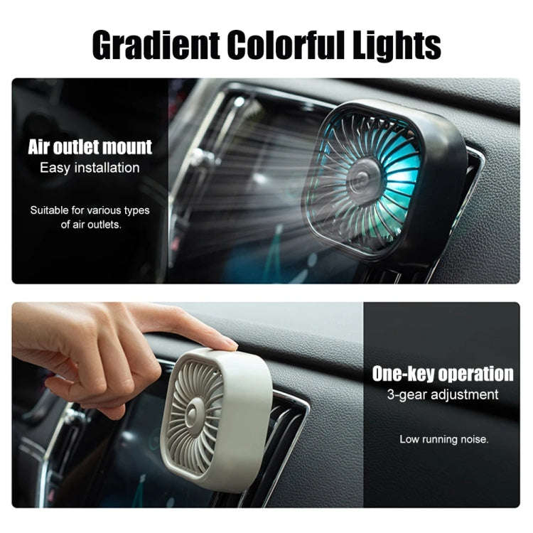 F11 Car USB Colorful Gradient Light Cooling Fan Automotive Interior, Color: Black