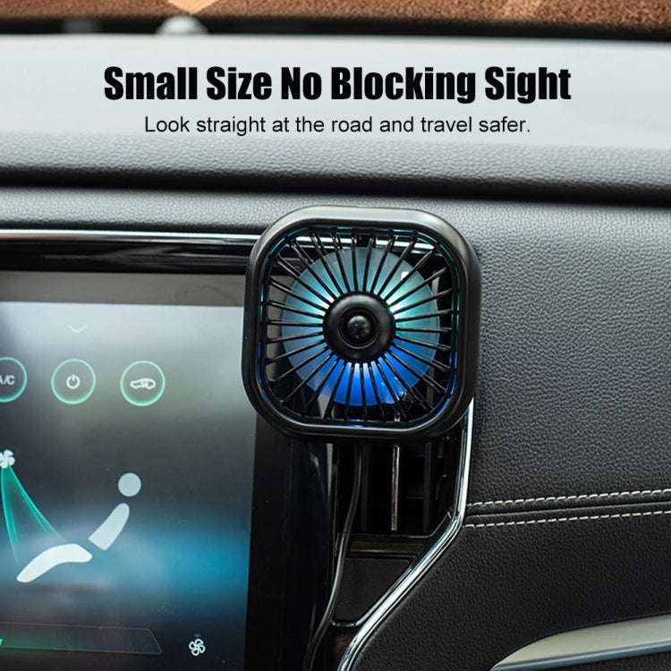 F11 Car USB Colorful Gradient Light Cooling Fan Automotive Interior, Color: Black