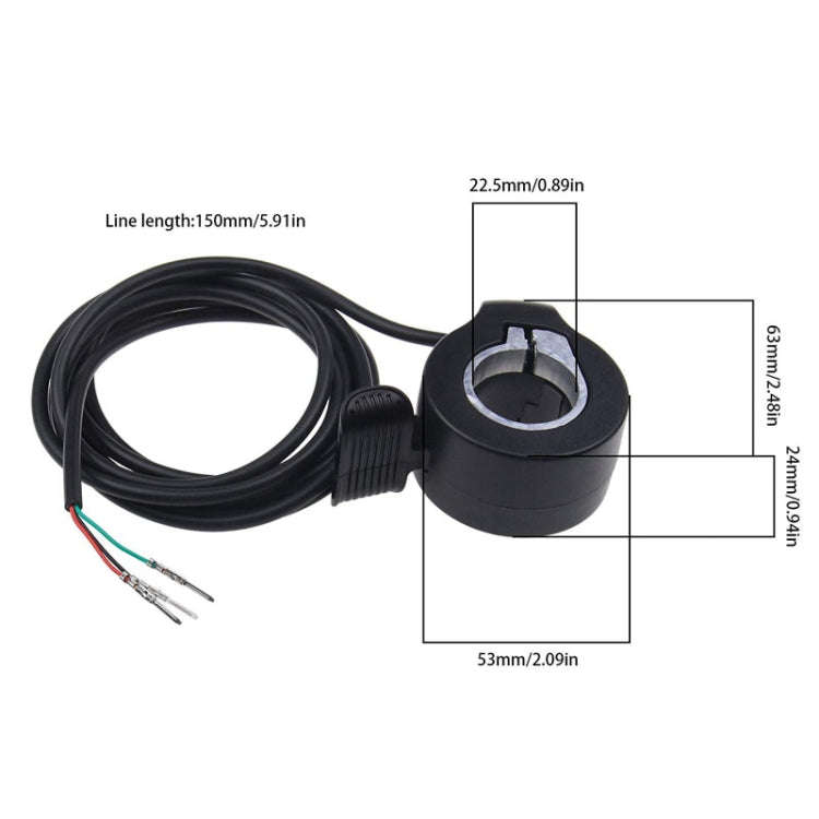 Universal Electrical Scooter Throttle Thumb Accelerator Hall Sensor Acceleration Thumb Dial(Black)