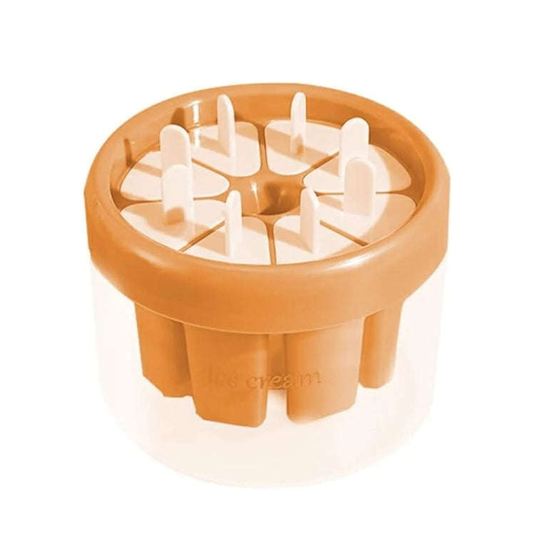Homemade Popsicle Molds 8 Grid Ice Popsicle Maker With Ice Storage Bin(Orange)