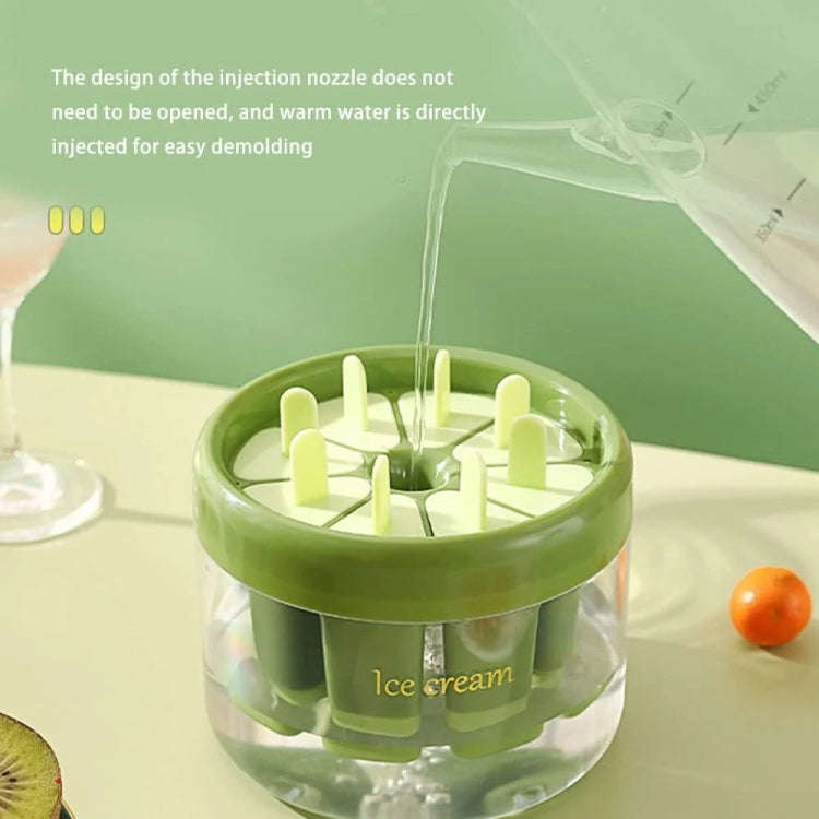 Homemade Popsicle Molds 8 Grid Ice Popsicle Maker With Ice Storage Bin(Orange)