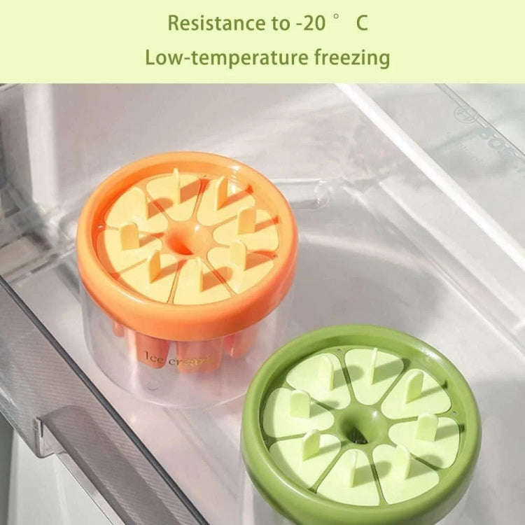 Homemade Popsicle Molds 8 Grid Ice Popsicle Maker With Ice Storage Bin(Orange)