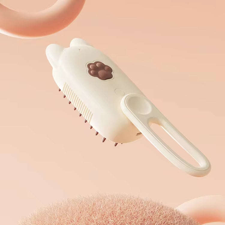 Pet Electrical Spray Massage Comb Hair Removal Cleaning Grooming Brush(Cat Rotating Handle White)