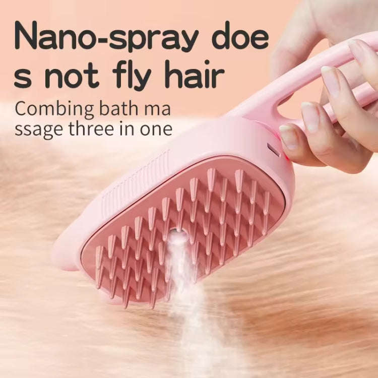 Pet Electrical Spray Massage Comb Hair Removal Cleaning Grooming Brush(Ship Rotating Handle Purple)