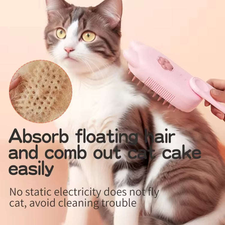 Pet Electrical Spray Massage Comb Hair Removal Cleaning Grooming Brush(Ship Rotating Handle Purple)