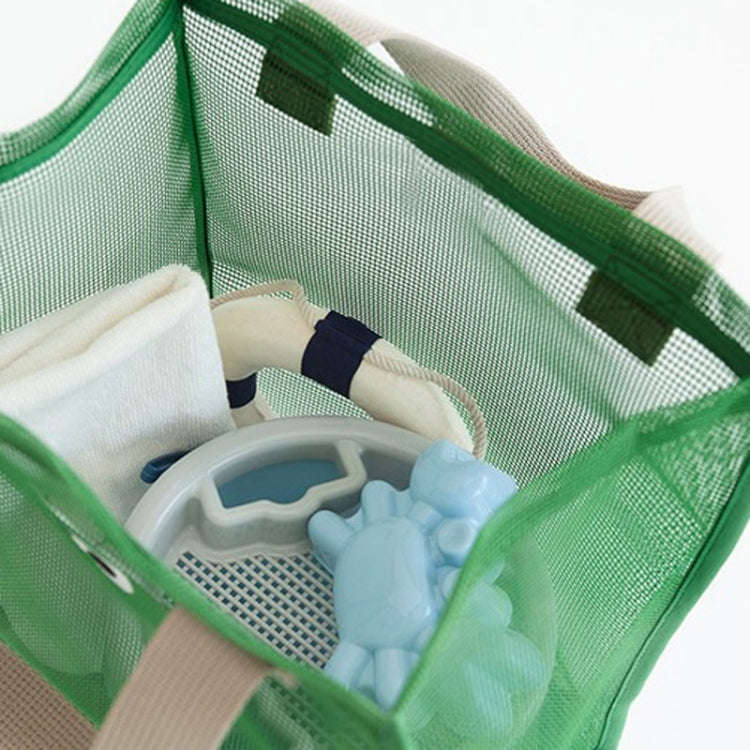 Mesh Portable Beach Bag with Cute Eyes Swimming Toiletry Storage Packet(Black)