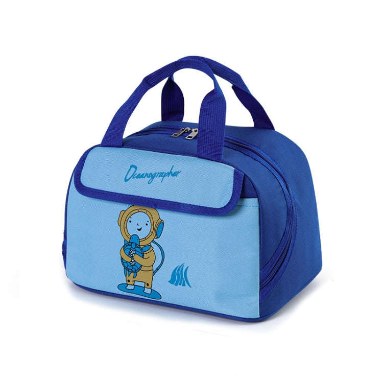 Portable Lunch Bag Bento Box Carrying Case Cute Cartoon Insulated Picnic Bag, Color: X-blue