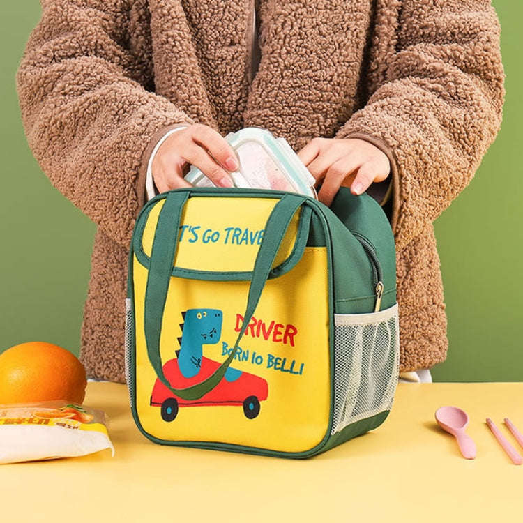 Portable Lunch Bag Bento Box Carrying Case Cute Cartoon Insulated Picnic Bag, Color: Green