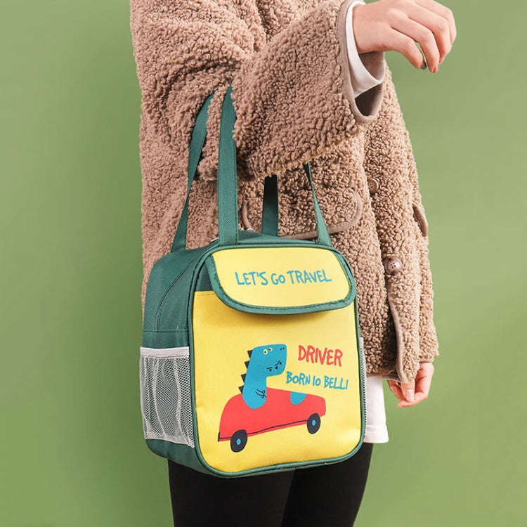Portable Lunch Bag Bento Box Carrying Case Cute Cartoon Insulated Picnic Bag, Color: Green
