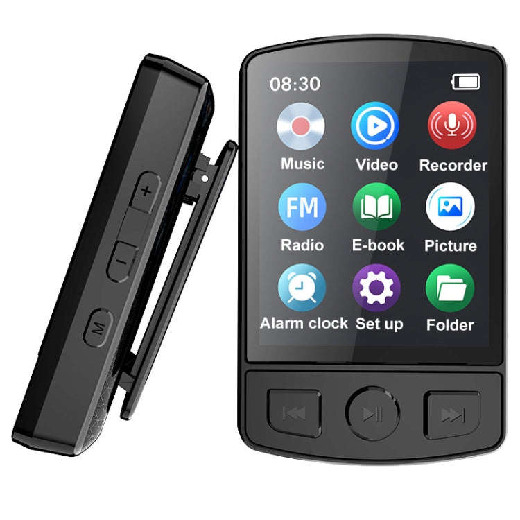 64GB 1.8-Inch Color Screen Recording MP3/MP4 Sports Bluetooth Walkman With Back Clip