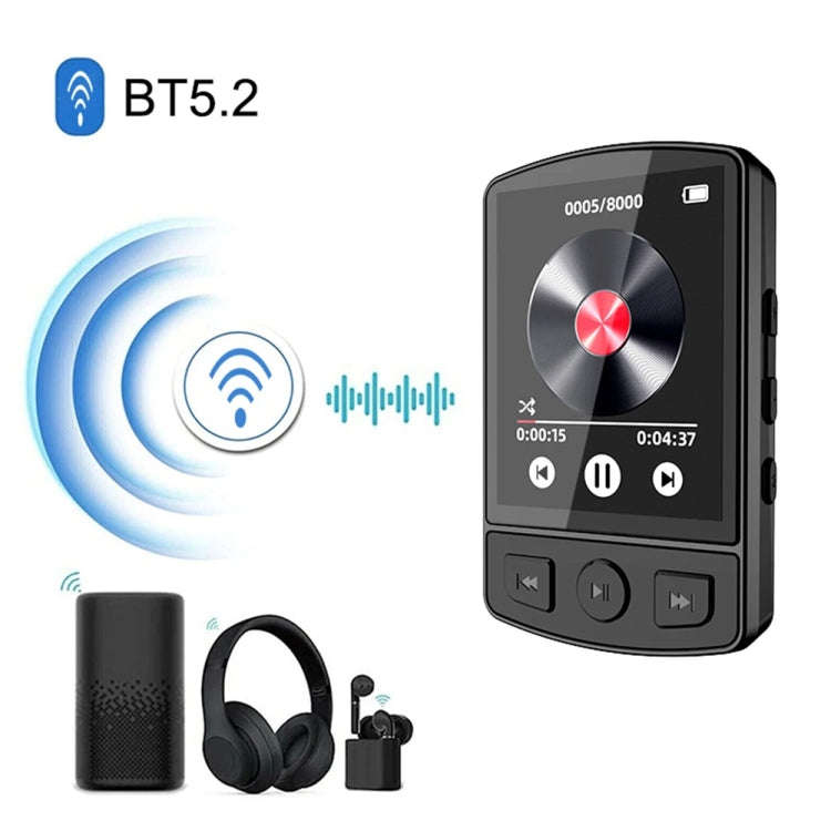 64GB 1.8-Inch Color Screen Recording MP3/MP4 Sports Bluetooth Walkman With Back Clip