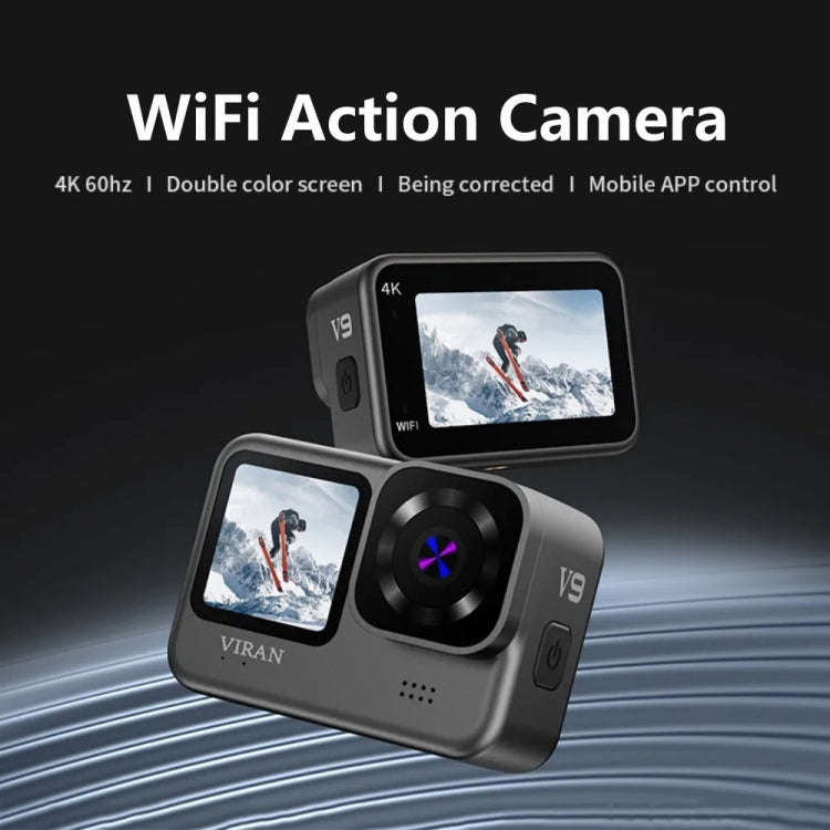 VIRAN V9 4K Dual Color Screen Diving Anti-Shake Action Camera Outdoor Cycling Travel Recorder(Squ...