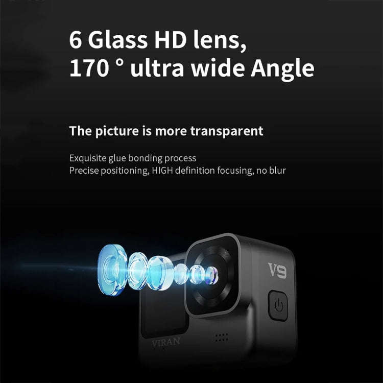 VIRAN V9 4K Dual Color Screen Diving Anti-Shake Action Camera Outdoor Cycling Travel Recorder(Round)