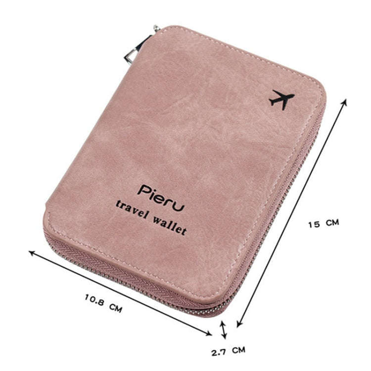 RFID Anti-theft Large Capacity Zipper Passport Bag Multifunctional Travel Document Storage Bag(Br...