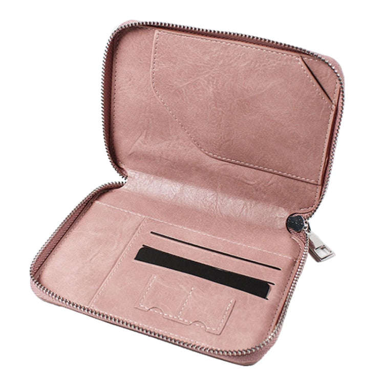 RFID Anti-theft Large Capacity Zipper Passport Bag Multifunctional Travel Document Storage Bag(Br...