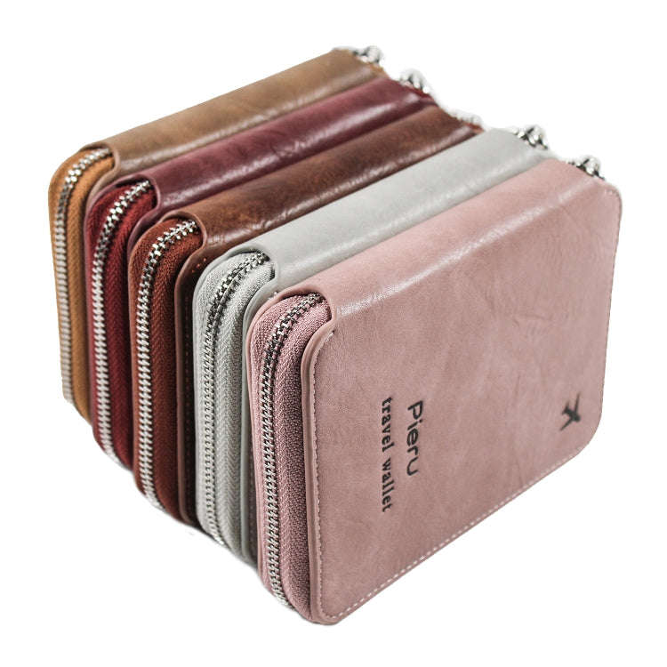 RFID Anti-theft Large Capacity Zipper Passport Bag Multifunctional Travel Document Storage Bag(Br...