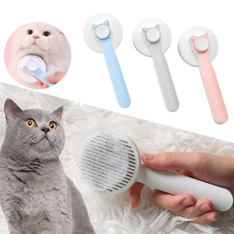 Pet Self-cleaning De-fluffing Needle Comb For Cats Cleaning Grooming Hair Removal Comb(Blue)