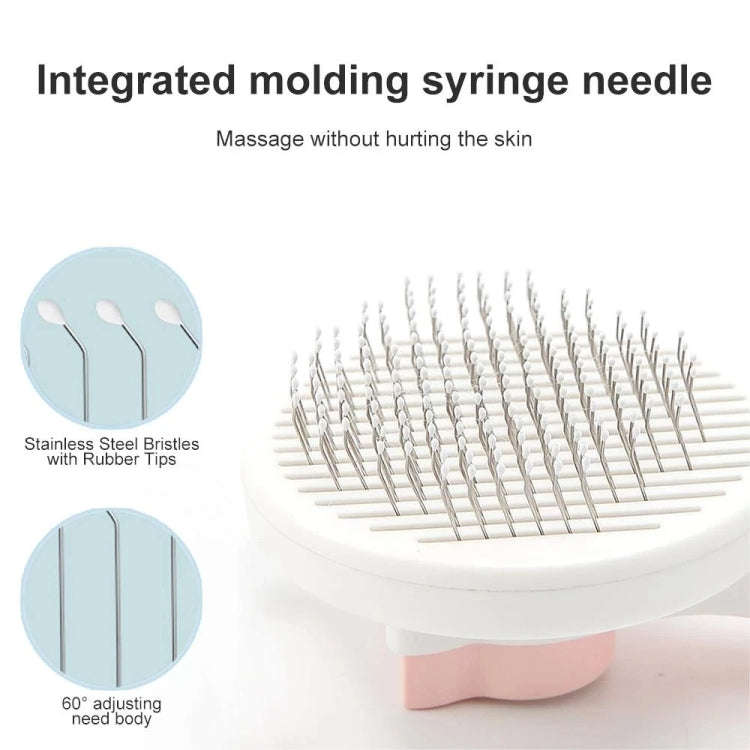 Pet Self-cleaning De-fluffing Needle Comb For Cats Cleaning Grooming Hair Removal Comb(Blue)