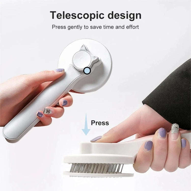 Pet Self-cleaning De-fluffing Needle Comb For Cats Cleaning Grooming Hair Removal Comb(Blue)