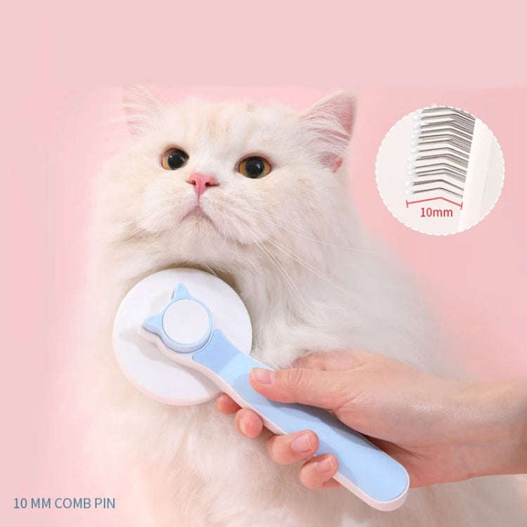 Pet Self-cleaning De-fluffing Needle Comb For Cats Cleaning Grooming Hair Removal Comb(Gray)