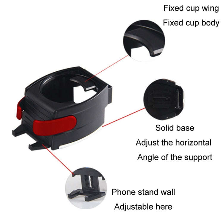 Car Air Conditioner Air Outlet Mobile Phone Water Cup Holder(Black)