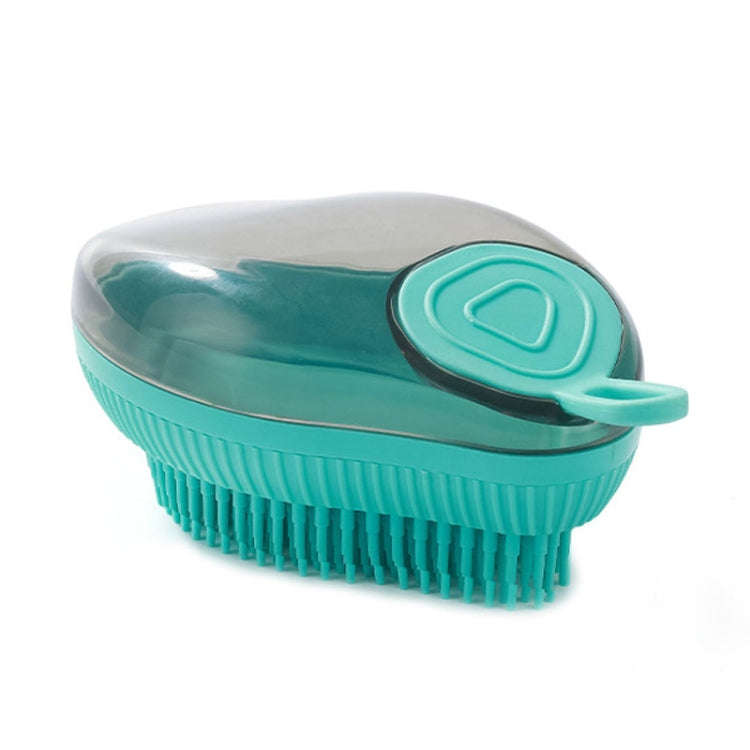 Dog Cleaning Supply Fillable Shower Gel Type Cats Dog Massage Bathing Brush, Style: Fine End (Blue)