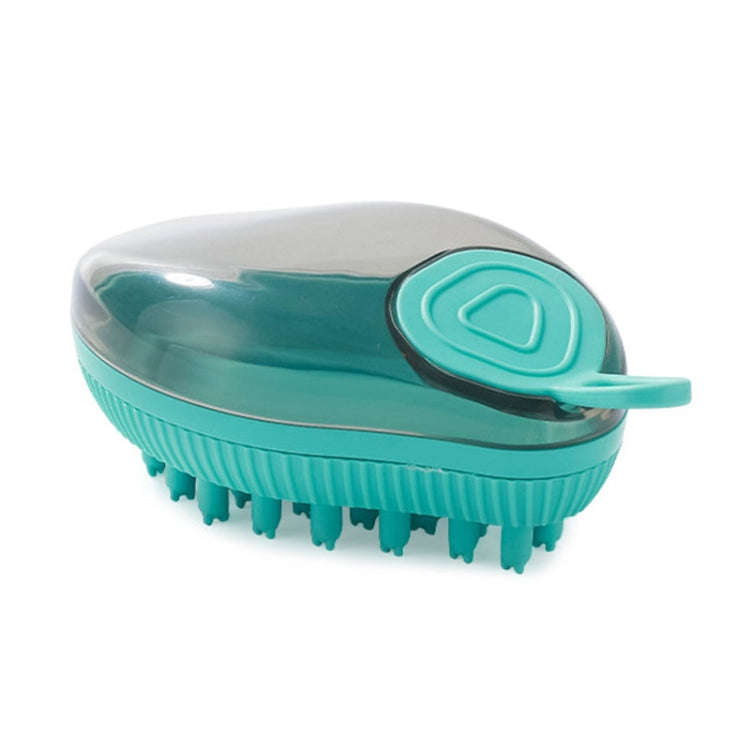 Dog Cleaning Supply Fillable Shower Gel Type Cats Dog Massage Bathing Brush, Style: Thick End (Blue)