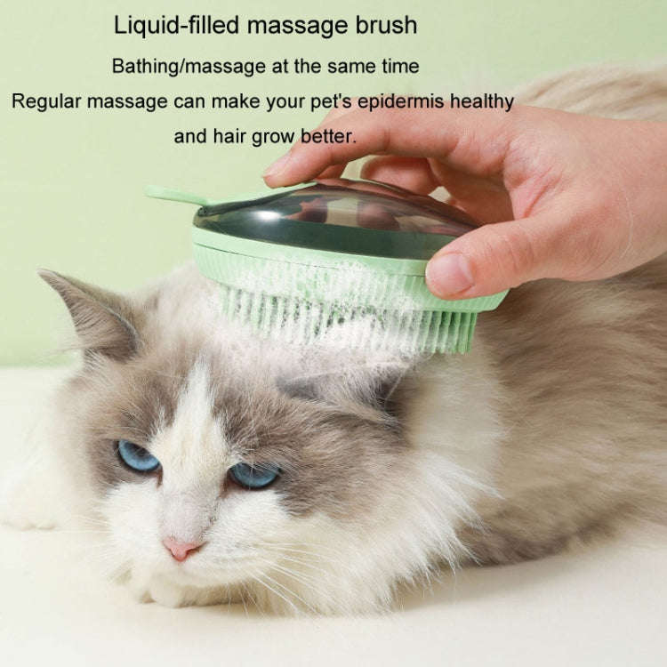 Dog Cleaning Supply Fillable Shower Gel Type Cats Dog Massage Bathing Brush, Style: Thick End (Gr...