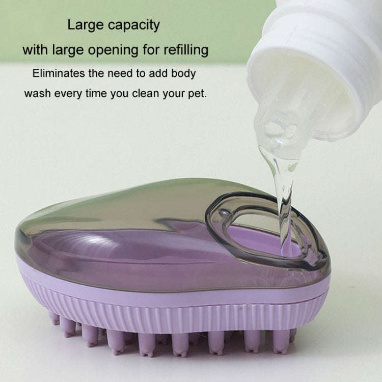 Dog Cleaning Supply Fillable Shower Gel Type Cats Dog Massage Bathing Brush, Style: Thick End (Blue)