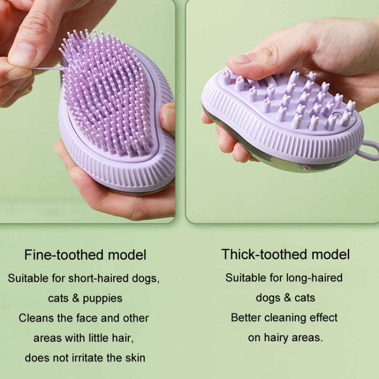 Dog Cleaning Supply Fillable Shower Gel Type Cats Dog Massage Bathing Brush, Style: Thick End (Blue)