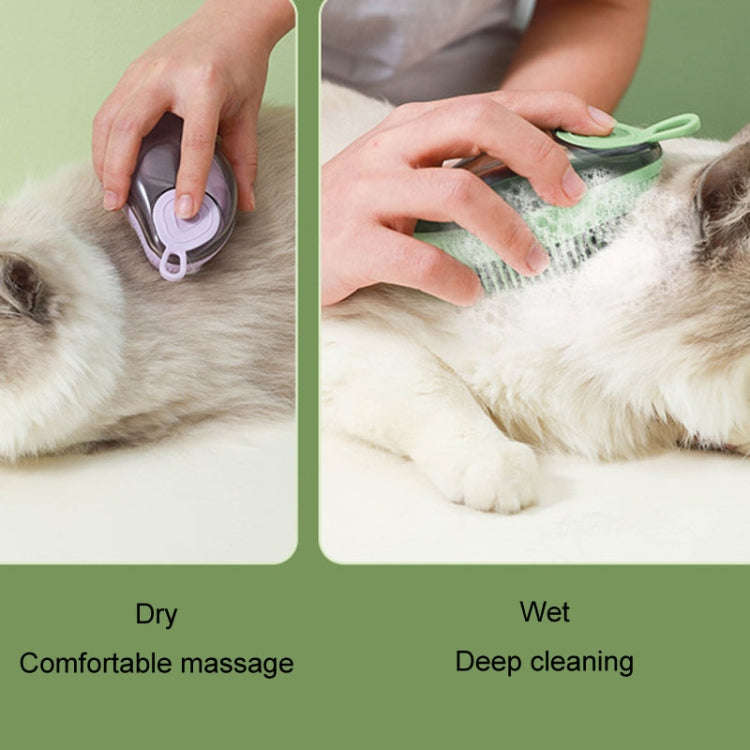 Dog Cleaning Supply Fillable Shower Gel Type Cats Dog Massage Bathing Brush, Style: Thick End (Blue)