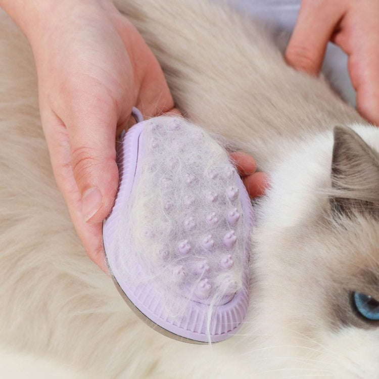Dog Cleaning Supply Fillable Shower Gel Type Cats Dog Massage Bathing Brush, Style: Fine End (Pur...