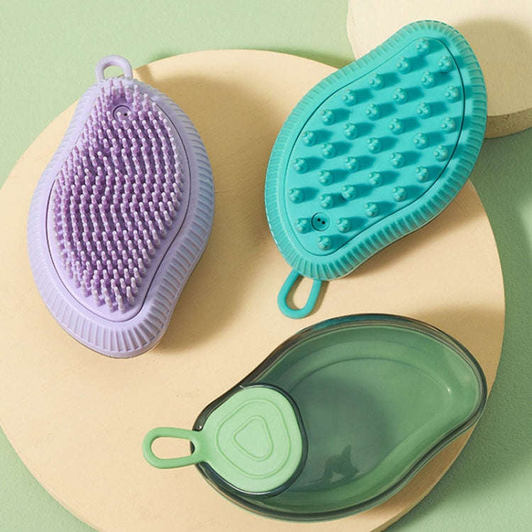 Dog Cleaning Supply Fillable Shower Gel Type Cats Dog Massage Bathing Brush, Style: Fine End (Pur...