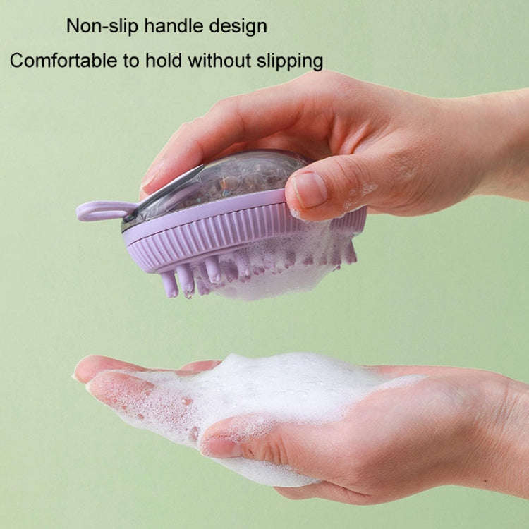Dog Cleaning Supply Fillable Shower Gel Type Cats Dog Massage Bathing Brush, Style: Thick End (Blue)