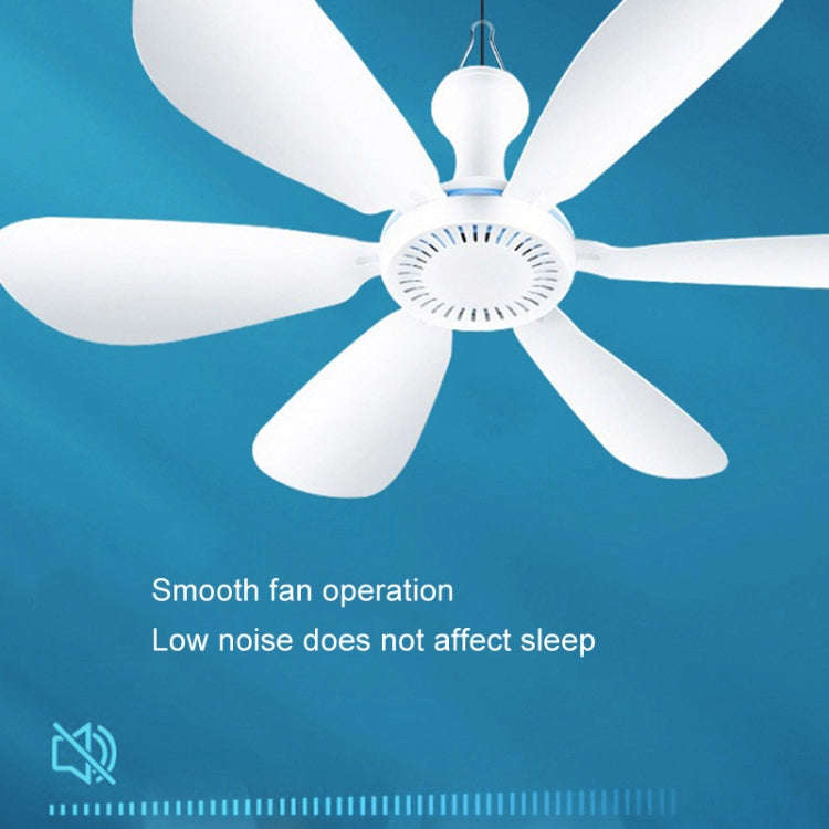 USB Home Dormitory Mute High Wind Power Mini Fan Six Blade Small Ceiling Fan, Style: Fan+Remote C...