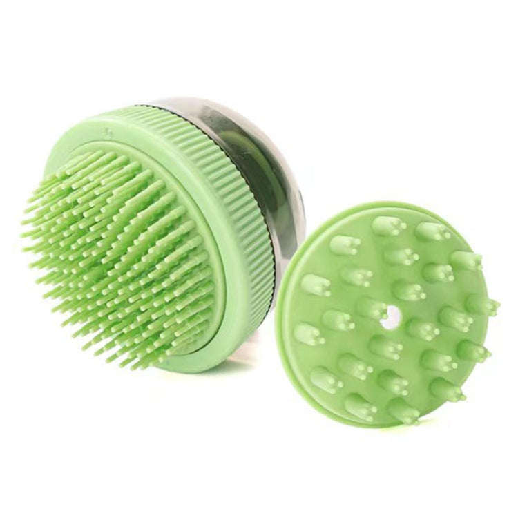 Pet Cleaning Supply Capsule Refillable Shower Gel Type Cats Dogs Bathing Massage Brush(Green)
