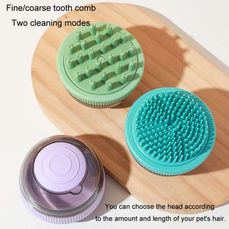 Pet Cleaning Supply Capsule Refillable Shower Gel Type Cats Dogs Bathing Massage Brush(Green)