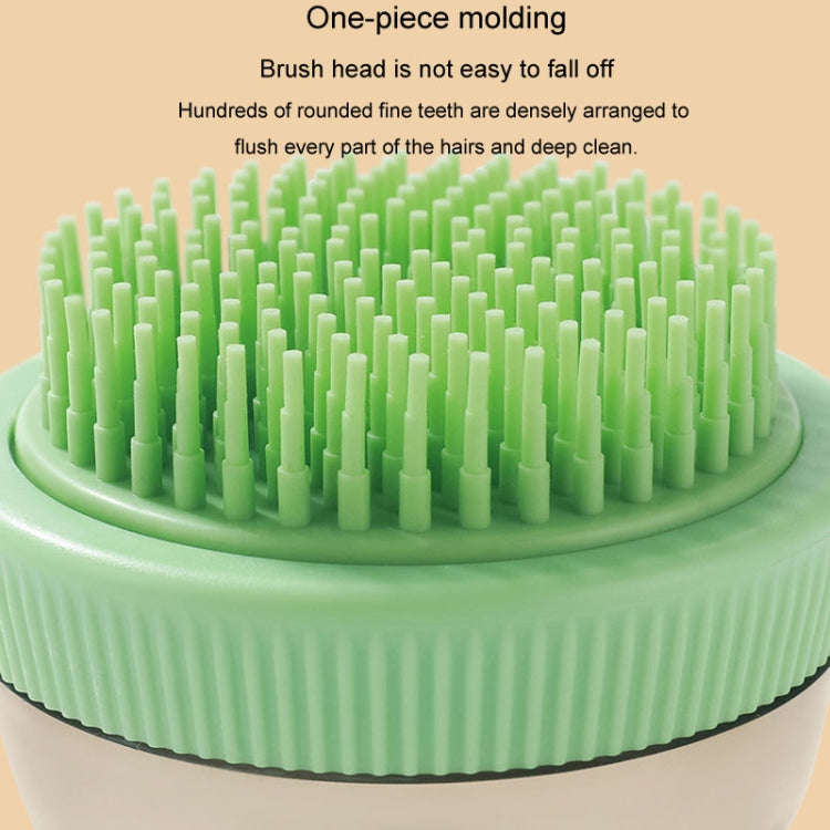 Pet Cleaning Supply Capsule Refillable Shower Gel Type Cats Dogs Bathing Massage Brush(Green)