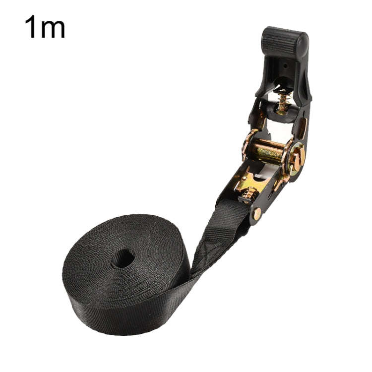 Motorcycle Ratchet Tensioner Cargo Bundling And Luggage Fixing Straps, Specification: Black 1m