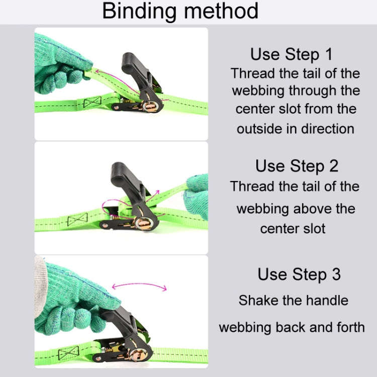 Motorcycle Ratchet Tensioner Cargo Bundling And Luggage Fixing Straps, Specification: Black 2m