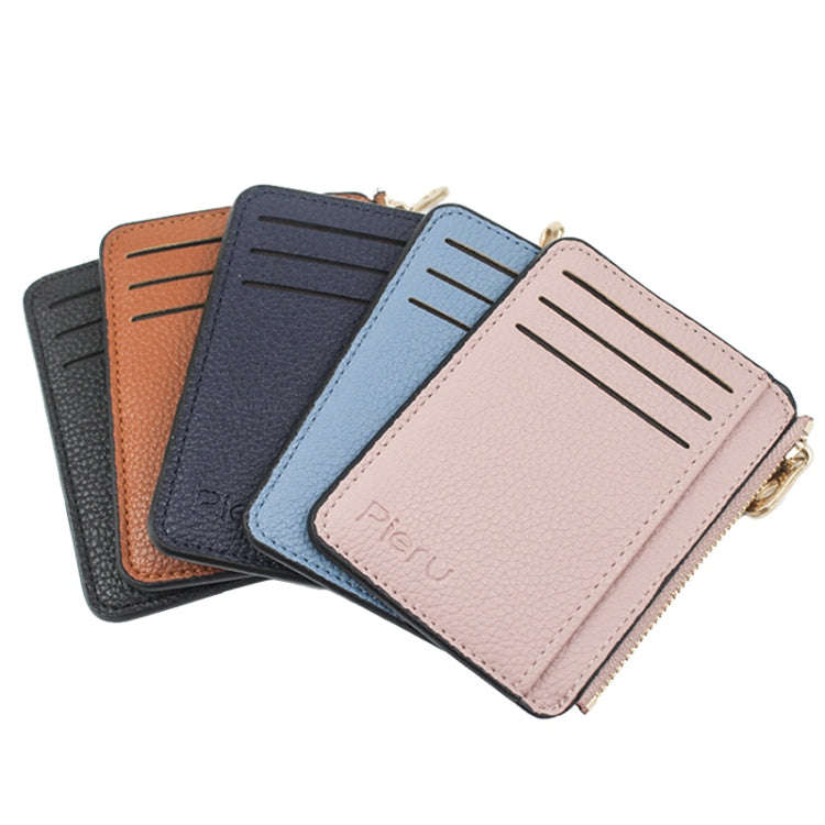 Multi-card Slot Zipper Card Holder Large Capacity Ultra-thin Coin Purse(Sky Blue)