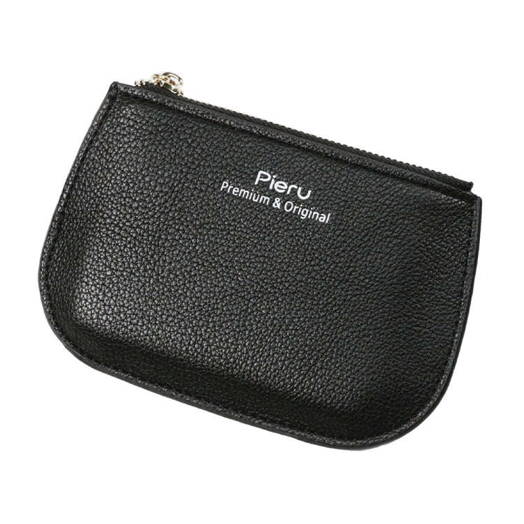 Leisure Ultra-thin Ladies Coin Purse Zippered Mini Wallet(Black)